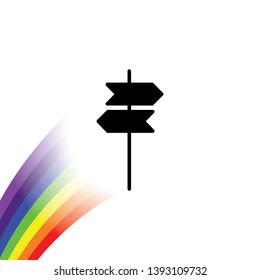 An Illustrated Icon Isolated on a Background - Sign Post Right Left