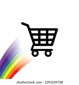 An Illustrated Icon Isolated on a Background - Shopping Trolley