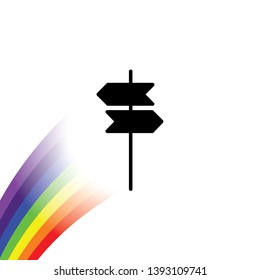 An Illustrated Icon Isolated on a Background - Sign Post Left Right