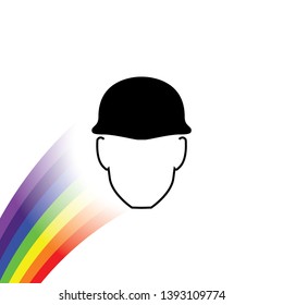 An Illustrated Icon Isolated on a Background - Safety Helmet