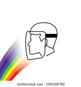 An Illustrated Icon Isolated on a Background - Safety Visor