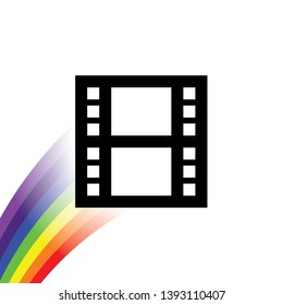 An Illustrated Icon Isolated on a Background - Movie Reel