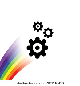 An Illustrated Icon Isolated on a Background - Multiple Cogs