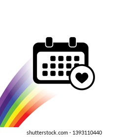 An Illustrated Icon Isolated on a Background - Rounded Calendar Favourite