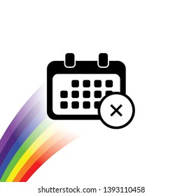 An Illustrated Icon Isolated on a Background - Rounded Calendar Decline