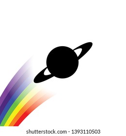 An Illustrated Icon Isolated on a Background - Ring Planet