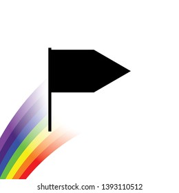 An Illustrated Icon Isolated on a Background - Rectangular Triangle Flag