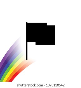 An Illustrated Icon Isolated on a Background - Rectangular Flag Waving