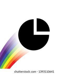 An Illustrated Icon Isolated on a Background - Pie Chart Exploded