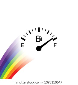 An Illustrated Icon Isolated on a Background - Petrol Gauge Full