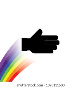An Illustrated Icon Isolated on a Background - Hand Shake Side