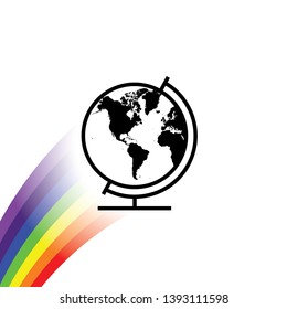 An Illustrated Icon Isolated on a Background - Globe North America  South America