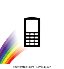 An Illustrated Icon Isolated on a Background - Mobile Phone Walkie Talkie