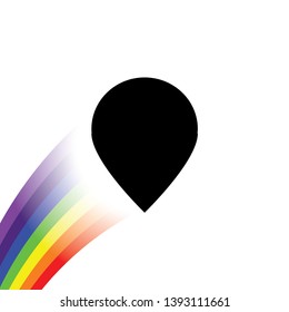 An Illustrated Icon Isolated on a Background - Map Pointer