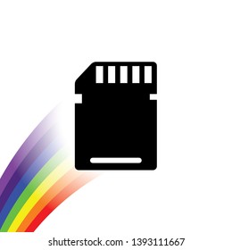 An Illustrated Icon Isolated on a Background - Memory Card