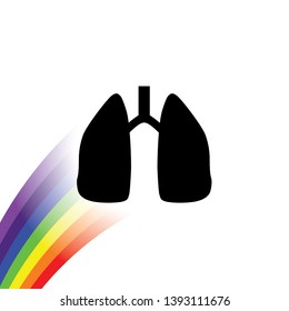 An Illustrated Icon Isolated on a Background - Lungs