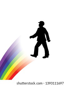 An Illustrated Icon Isolated on a Background - Man with Safety Hat
