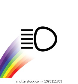 An Illustrated Icon Isolated on a Background - Main Headlights Light
