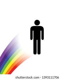 An Illustrated Icon Isolated on a Background - Male Silhouette