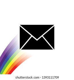 An Illustrated Icon Isolated on a Background - Mail Unread