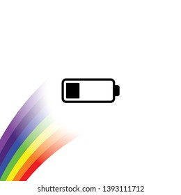 An Illustrated Icon Isolated on a Background - Low Battery