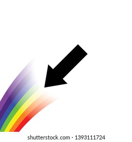 An Illustrated Icon Isolated on a Background - Lower Left Arrow