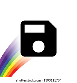 An Illustrated Icon Isolated on a Background - Large Floppy Disk