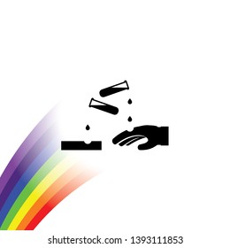 An Illustrated Icon Isolated on a Background - Highly Corrosive Material