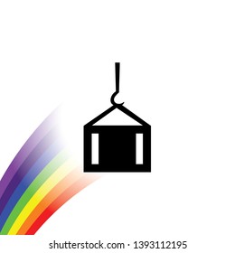 An Illustrated Icon Isolated on a Background - Crane Lift