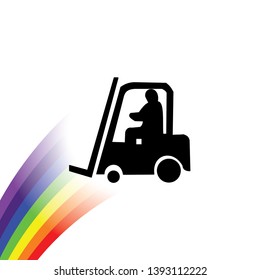 An Illustrated Icon Isolated on a Background - Fork Lift Truck