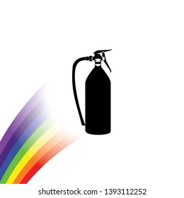 An Illustrated Icon Isolated on a Background - Fire Extinguisher Large