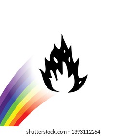 An Illustrated Icon Isolated on a Background - Flames