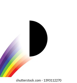 An Illustrated Icon Isolated on a Background - First Quarter Moon