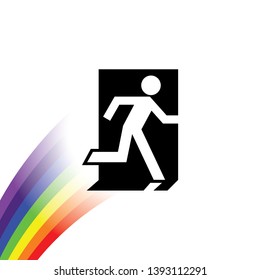 An Illustrated Icon Isolated on a Background - Fire Exit