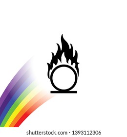 An Illustrated Icon Isolated on a Background - Extreme Heat and Fire