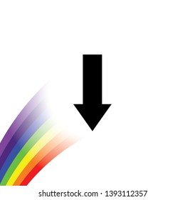 An Illustrated Icon Isolated on a Background - Down Arrow