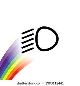 An Illustrated Icon Isolated on a Background - Dipped Headlights Light