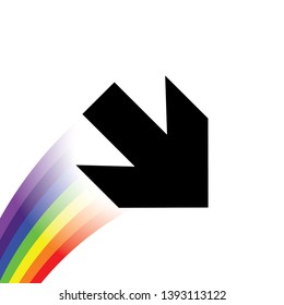 An Illustrated Icon Isolated on a Background - Arrow Down Right