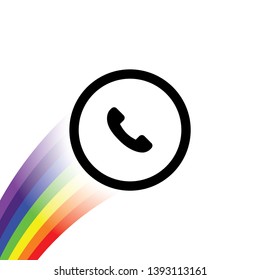 An Illustrated Icon Isolated on a Background - Circle Phone Outline