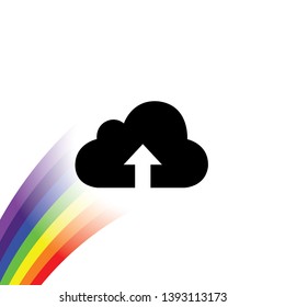 An Illustrated Icon Isolated on a Background - Cloud Upload
