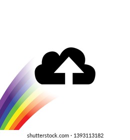 An Illustrated Icon Isolated on a Background - Cloud Upload Thick
