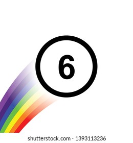 An Illustrated Icon Isolated on a Background - Circle 6 Outline