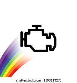 An Illustrated Icon Isolated on a Background - Check Engine Light