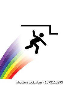 An Illustrated Icon Isolated on a Background - Beware Low Ceiling