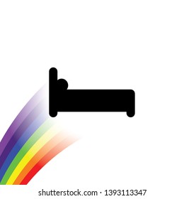 An Illustrated Icon Isolated on a Background - Bed