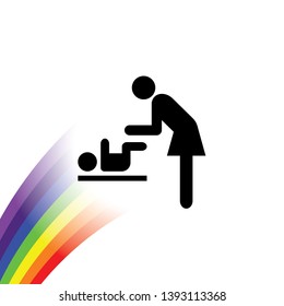 An Illustrated Icon Isolated on a Background - Baby Change