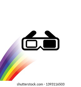 An Illustrated Icon Isolated on a Background - 3D Glasses