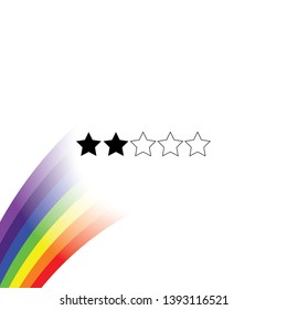 An Illustrated Icon Isolated on a Background - 2 Star Rating