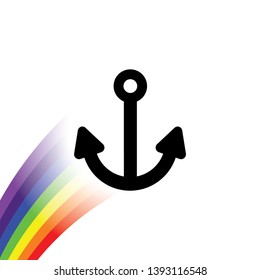 An Illustrated Icon Isolated on a Background - Anchor