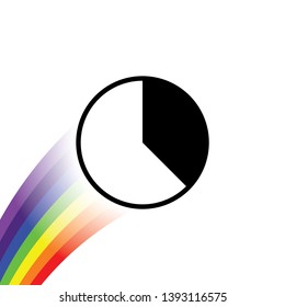An Illustrated Icon Isolated on a Background - 37 Percent Pie Chart